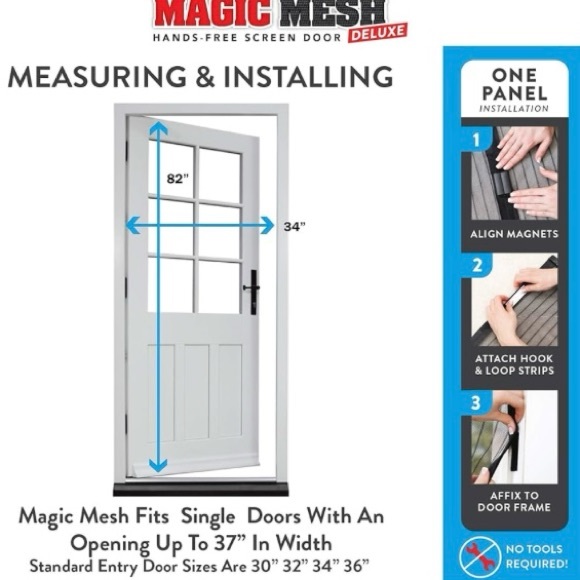 New! Magic Mesh Deluxe Hands-Free Screen Door - Picture 7 of 8